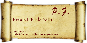 Preckl Flávia névjegykártya